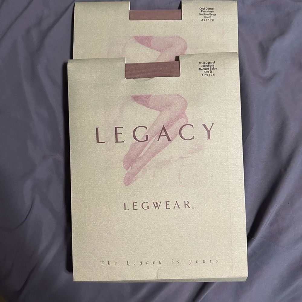 QVC Legacy Legwear Panty Hose Cool Control Color Medium Beige, Bundle of 2